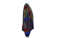 Load image into Gallery viewer, COOGI クージー 3Dニット ジップアップ ブルゾン ウール×レザー 肘パッチワーク マルチカラー ジャケット 美品 中古 4b010914