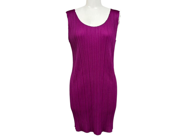 極美品 PLEATS PLEASE ISSEY MIYAKE プリーツプリーズ イッセイミヤケ ワンピース PP61-JT911 パープル サイズ3 中古 4b010939