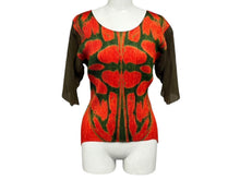 Load image into Gallery viewer, 新品同様 PLEATS PLEASE ISSEY MIYAKE プリーツプリーズイッセイミヤケ プリーツ カットソー カーキ オレンジ ポリエステル PPP33-JK652 サイズ3 中古 4b007844