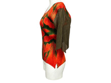 Load image into Gallery viewer, 新品同様 PLEATS PLEASE ISSEY MIYAKE プリーツプリーズイッセイミヤケ プリーツ カットソー カーキ オレンジ ポリエステル PPP33-JK652 サイズ3 中古 4b007844