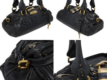Load image into Gallery viewer, Chloe クロエ ハンドバッグ パディントン ワンショルダーバッグ ブラック レザー B19FG0 ゴールド金具 美品 中古 4b010959