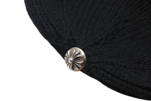 画像をギャラリービューアに読み込む, 極美品 CHROME HEARTS クロムハーツ ビーニー ニット帽 トリプルクロス タイニーchクロス クロスパッチ カシミヤ ブラック 中古 4b010966