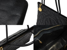 Load image into Gallery viewer, 極美品 CHANEL シャネル 復刻トート トートバッグ 7番台 ココマーク キャビアスキン ブラック ゴールド金具 中古 4b010967