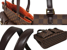 Load image into Gallery viewer, 極美品 LOUIS VUITTON ルイヴィトン ダミエ ユゼス ブラウン トートバッグ N51128 ダミエキャンバス ユニセックス ゴールド金具 中古 4b010969