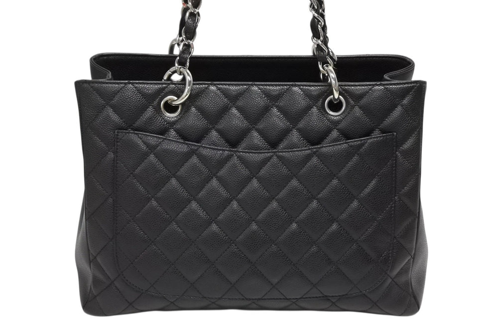 Very good condition CHANEL GST chain tote bag A50995 12th series caviar skin here mark black silver metal fittings used 4b010970