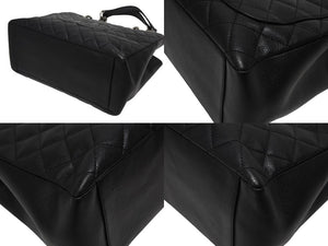極美品 CHANEL シャネル GST チェーントートバッグ A50995 12番台 キャビアスキン ココマーク ブラック シルバー金具 中古 4b010970