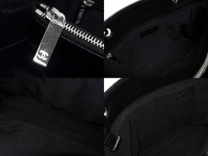 極美品 CHANEL シャネル GST チェーントートバッグ A50995 12番台 キャビアスキン ココマーク ブラック シルバー金具 中古 4b010970