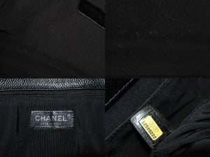 極美品 CHANEL シャネル GST チェーントートバッグ A50995 12番台 キャビアスキン ココマーク ブラック シルバー金具 中古 4b010970