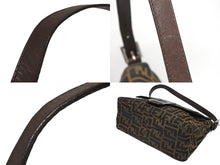 画像をギャラリービューアに読み込む, FENDI フェンディ マンマバケット ワンショルダーバッグ ズッカ柄 ブラウン キャンバス レザー シルバー金具 美品 中古 4b010978