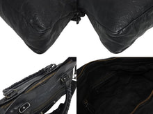 画像をギャラリービューアに読み込む, BALENCIAGA バレンシアガ ザ ファースト ハンドバッグ ショルダーバッグ ブラック レザー 103208 アンティークシルバー金具 美品 中古 4b010983