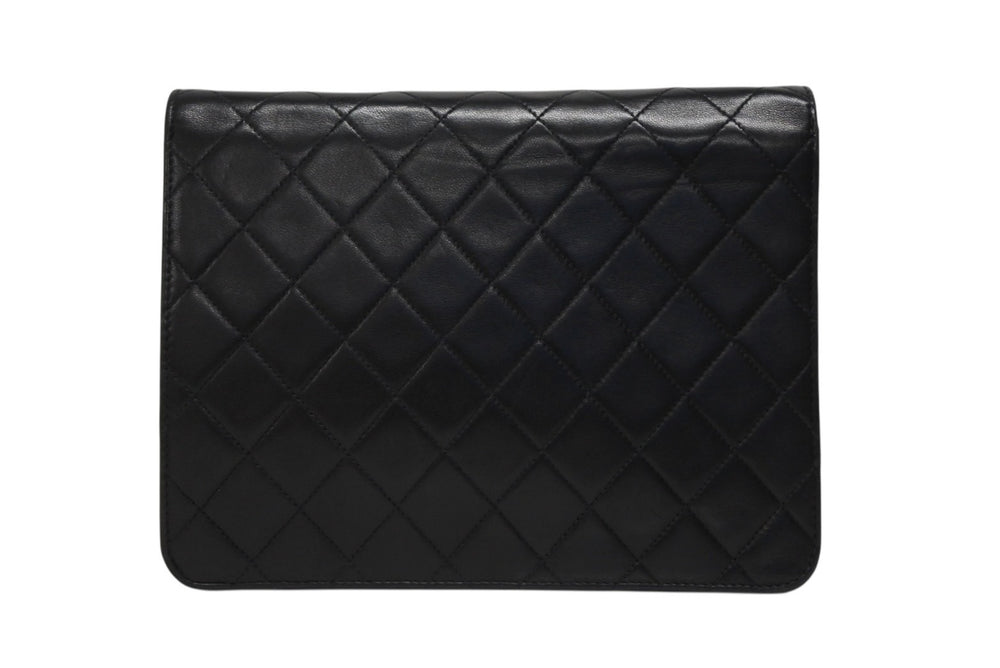 極美品 CHANEL シャネル Sフラップ Sチェーンショルダーバッグ 4番台 ココマーク ラムスキン ブラック ゴールド金具 中古 4b010991