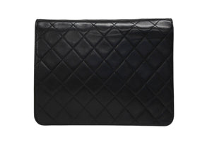 極美品 CHANEL シャネル Sフラップ Sチェーンショルダーバッグ 4番台 ココマーク ラムスキン ブラック ゴールド金具 中古 4b010991
