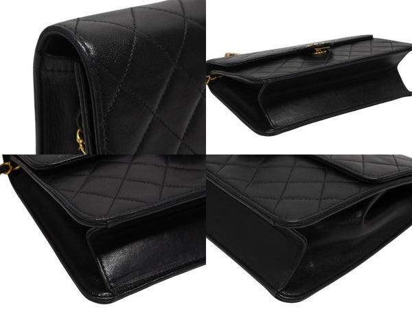 極美品 CHANEL シャネル Sフラップ Sチェーンショルダーバッグ 4番台 ココマーク ラムスキン ブラック ゴールド金具 中古 4b010991
