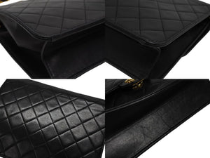 極美品 CHANEL シャネル Sフラップ Sチェーンショルダーバッグ 4番台 ココマーク ラムスキン ブラック ゴールド金具 中古 4b010991