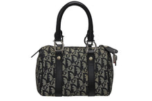 Load image into Gallery viewer, Christian Dior クリスチャンディオール トロッター ハンドバッグ ミニボストンバッグ ブラック キャンバス 美品 中古 4b011000