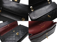 Load image into Gallery viewer, CHANEL シャネル マトラッセ25 Wフラップ Wチェーンショルダーバッグ 2番台 ココマーク ラムスキン ブラック ゴールド金具 美品 中古 4b011003