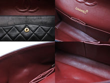 Load image into Gallery viewer, CHANEL シャネル マトラッセ25 Wフラップ Wチェーンショルダーバッグ 2番台 ココマーク ラムスキン ブラック ゴールド金具 美品 中古 4b011003