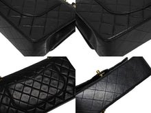 Load image into Gallery viewer, CHANEL シャネル マトラッセ25 Wフラップ Wチェーンショルダーバッグ 6番台 ココマーク ラムスキン ブラック ゴールド金具 美品 中古 4b011007