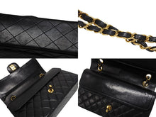 Load image into Gallery viewer, CHANEL シャネル マトラッセ25 Wフラップ Wチェーンショルダーバッグ 6番台 ココマーク ラムスキン ブラック ゴールド金具 美品 中古 4b011007