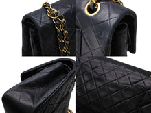 Load image into Gallery viewer, CHANEL シャネル マトラッセ25 Wフラップ Wチェーンショルダーバッグ 2番台 ココマーク ラムスキン ネイビー ゴールド金具 美品 中古 4b011008