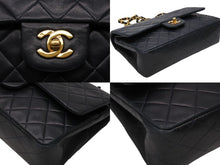 Load image into Gallery viewer, CHANEL シャネル マトラッセ25 Wフラップ Wチェーンショルダーバッグ 2番台 ココマーク ラムスキン ネイビー ゴールド金具 美品 中古 4b011008