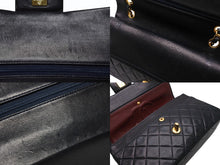 Load image into Gallery viewer, CHANEL シャネル マトラッセ25 Wフラップ Wチェーンショルダーバッグ 2番台 ココマーク ラムスキン ネイビー ゴールド金具 美品 中古 4b011008