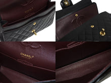 Load image into Gallery viewer, CHANEL シャネル マトラッセ25 Wフラップ Wチェーンショルダーバッグ 15番台 ココマーク ラムスキン ブラック ゴールド金具 美品 中古 4b011010