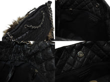 Load image into Gallery viewer, CHANEL シャネル 2WAYバッグ 13番台 2.55 ココマーク カーフスキン フェイクファー ブラック シルバー金具 美品 中古 4b011015