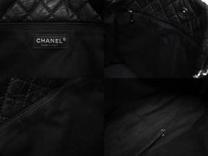 CHANEL シャネル 2WAYバッグ 13番台 2.55 ココマーク カーフスキン フェイクファー ブラック シルバー金具 美品 中古 4b011015