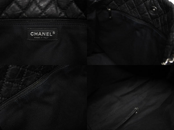 CHANEL シャネル 2WAYバッグ 13番台 2.55 ココマーク カーフスキン フェイクファー ブラック シルバー金具 美品 中古 4b011015