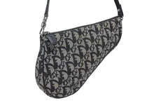 画像をギャラリービューアに読み込む, CHRISTIAN DIOR クリスチャンディオール トロッター サドルバッグ ワンショルダーバッグ サドルポーチ ネイビー 美品 中古 4b011018