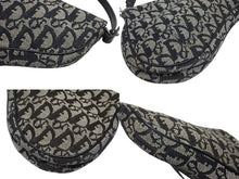 画像をギャラリービューアに読み込む, CHRISTIAN DIOR クリスチャンディオール トロッター サドルバッグ ワンショルダーバッグ サドルポーチ ネイビー 美品 中古 4b011018