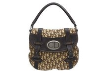 Load image into Gallery viewer, Christian Dior クリスチャンディオール ショルダーバッグ トロッター ワンショルダー ブラウン ベージュ コットンキャンバス レザー シルバー金具 美品 中古 4b011020