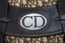 Load image into Gallery viewer, Christian Dior クリスチャンディオール ショルダーバッグ トロッター ワンショルダー ブラウン ベージュ コットンキャンバス レザー シルバー金具 美品 中古 4b011020