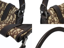 Load image into Gallery viewer, Christian Dior クリスチャンディオール ショルダーバッグ トロッター ワンショルダー ブラウン ベージュ コットンキャンバス レザー シルバー金具 美品 中古 4b011020