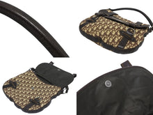 Load image into Gallery viewer, Christian Dior クリスチャンディオール ショルダーバッグ トロッター ワンショルダー ブラウン ベージュ コットンキャンバス レザー シルバー金具 美品 中古 4b011020
