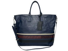 Load image into Gallery viewer, 極美品 PRADA プラダ サフィアーノ 2WAY ハンドバッグ ネイビー レッド ブラック レザー シルバー金具 中古 4b011028