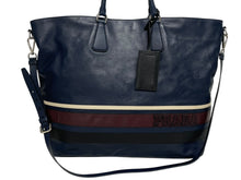 Load image into Gallery viewer, 極美品 PRADA プラダ サフィアーノ 2WAY ハンドバッグ ネイビー レッド ブラック レザー シルバー金具 中古 4b011028