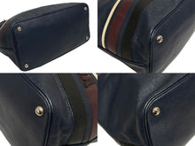 Load image into Gallery viewer, 極美品 PRADA プラダ サフィアーノ 2WAY ハンドバッグ ネイビー レッド ブラック レザー シルバー金具 中古 4b011028