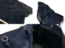 Load image into Gallery viewer, 極美品 PRADA プラダ サフィアーノ 2WAY ハンドバッグ ネイビー レッド ブラック レザー シルバー金具 中古 4b011028