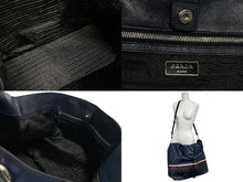 Load image into Gallery viewer, 極美品 PRADA プラダ サフィアーノ 2WAY ハンドバッグ ネイビー レッド ブラック レザー シルバー金具 中古 4b011028
