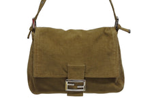 Load image into Gallery viewer, FENDI フェンディ マンマバケット ワンショルダーバッグ トートバッグ コーデュロイ コットン シルバー金具 美品 中古 4b011029