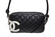 Load image into Gallery viewer, 極美品 CHANEL シャネル カンボンライン ワンショルダーバッグ 10番台 ココマーク カーフスキン ブラック ホワイト 中古 4b011031