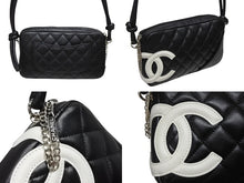 Load image into Gallery viewer, 極美品 CHANEL シャネル カンボンライン ワンショルダーバッグ 10番台 ココマーク カーフスキン ブラック ホワイト 中古 4b011031