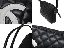 Load image into Gallery viewer, 極美品 CHANEL シャネル カンボンライン ワンショルダーバッグ 10番台 ココマーク カーフスキン ブラック ホワイト 中古 4b011031