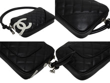 Load image into Gallery viewer, 極美品 CHANEL シャネル カンボンライン ワンショルダーバッグ 10番台 ココマーク カーフスキン ブラック ホワイト 中古 4b011031