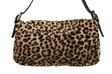 画像をギャラリービューアに読み込む, FENDI フェンディ マンマバケット ワンショルダーバッグ 26424 レオパード柄 ハラコ レザー ブラウン ゴールド金具 美品 中古 4b011033