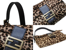 画像をギャラリービューアに読み込む, FENDI フェンディ マンマバケット ワンショルダーバッグ 26424 レオパード柄 ハラコ レザー ブラウン ゴールド金具 美品 中古 4b011033