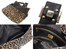 画像をギャラリービューアに読み込む, FENDI フェンディ マンマバケット ワンショルダーバッグ 26424 レオパード柄 ハラコ レザー ブラウン ゴールド金具 美品 中古 4b011033