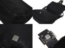 Load image into Gallery viewer, FENDI フェンディ ショルダーバッグ マンマバケット セレリア ブラック レザー 2372-8BR102NDU039 シルバー金具 美品 中古 4b011034